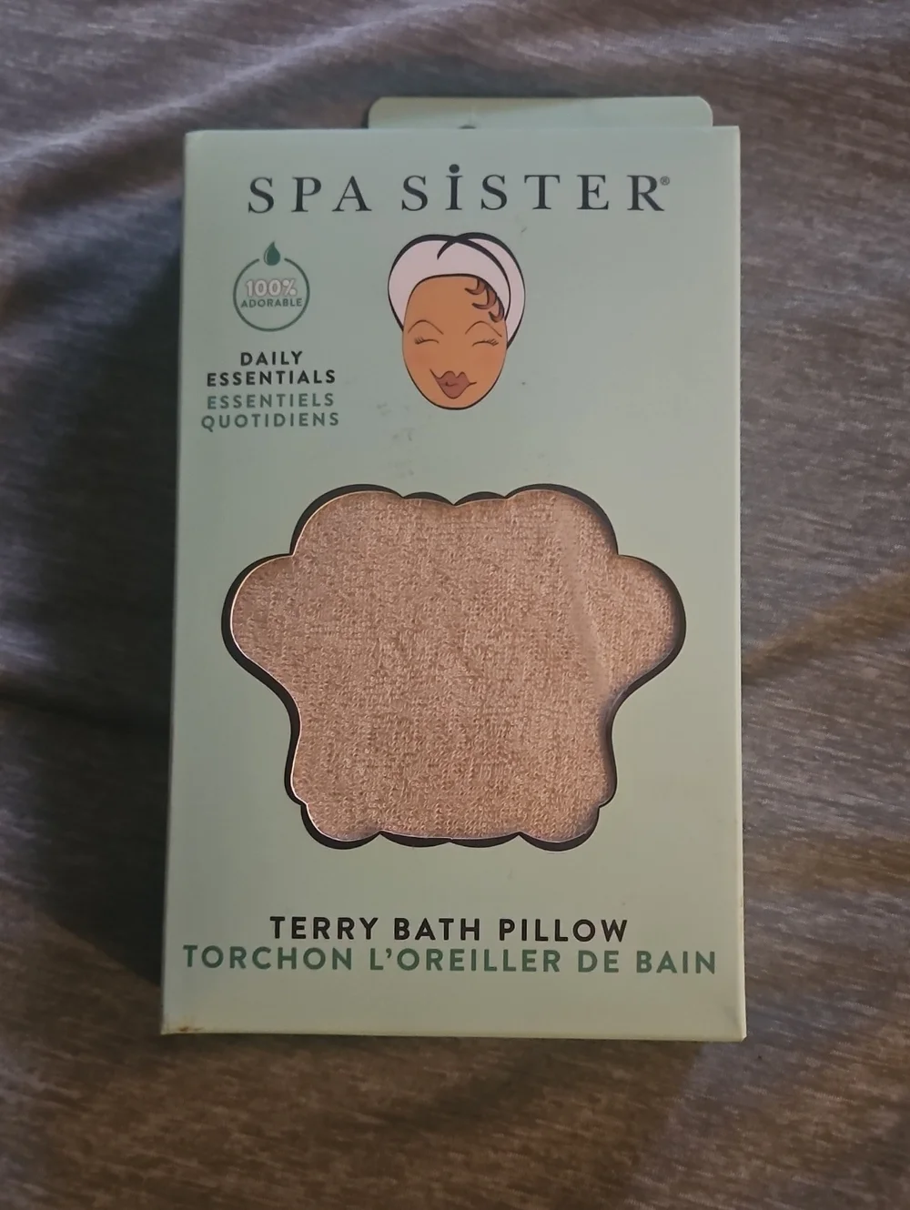 Terry Bath Pillow — Beige